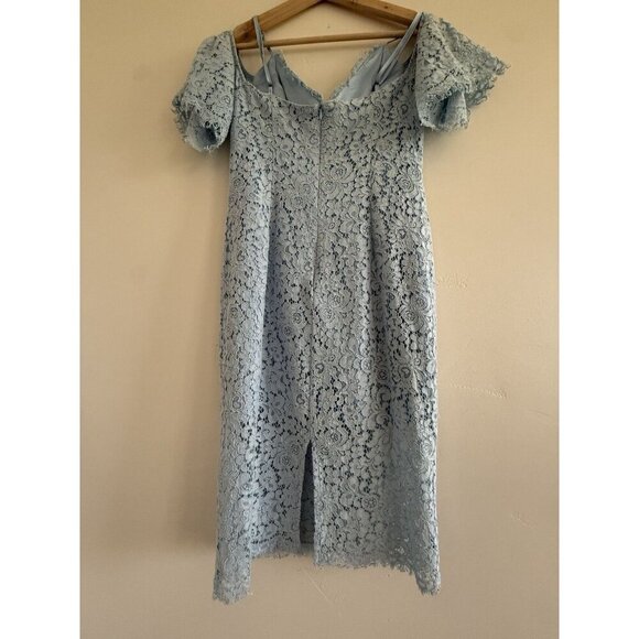 Bardot Karlie Cold Shoulder Black Lace women Dress Size 6 blue mini dress - Picture 10 of 16